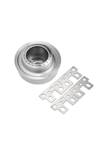 Pazly Ve Taşınabilir Stand Seti Raf Ocak Mini Kombinasyon Gümüş Çapraz Ayaklı Alkol Alan Açık Dn Gümüş