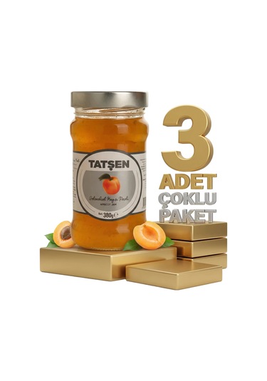 Tatşen Cam Reçel Kayısı 3x380 Gr