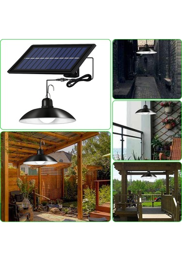 Symbee Güneş Enerjili Led Avize, İç/ Dış Mekan Kullanıma Uygun, Tek Kafa, Uzaktan Kumandalı, Islak Işık 3500k Sıcak Beyaz