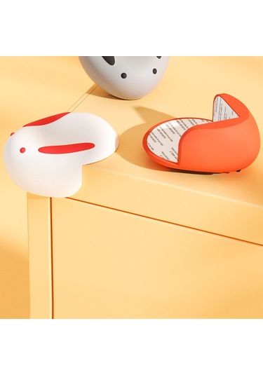 Sones 2 Adet / Takım Tavşan Çocukları Çarpma Önleyici Silikon Köşe Koruyucu Masa Köşe Koruyucu Kılıf Kırmızı