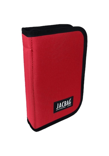 Jacbag Kırmızı Sert Kapaklı Lastikli Düzenleyici Organizer Kalemlik Çok RENKLİ