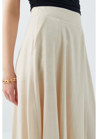 4631 Kadın Parçalı Kloş Etek Taş Taş