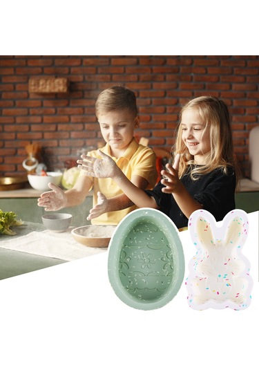 Qingmipy Paskalya Tavşanlı Silikon Kalıp - Çikolata, Puding Ve Jöle Yapımı İçin Pratik Pişirme Aracı Çok Renkli