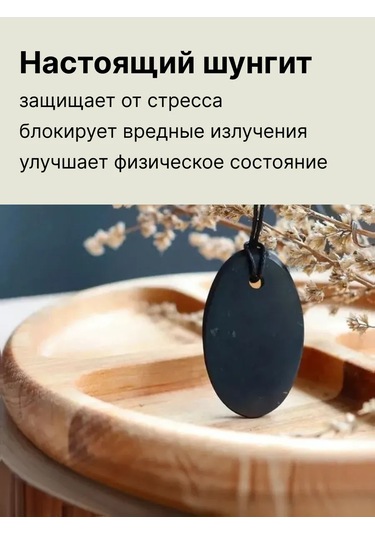 Sungıt Karelıa Shungit Kolyesi Oval 178285593 Siyah