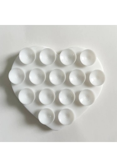 Goldenqian Kalp Şeklinde Çift Taraflı Silikon Vantuz Kaymaz Emme Telefon Desteği Braketi Vantuz Telefon Etiket Kendinden Yapışkanlı White White