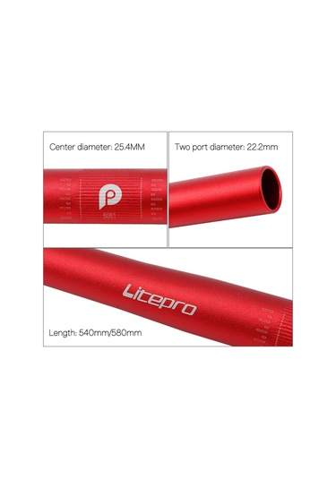 Mufunye Ultra Hafif 25.4mm 580mm Katlanır Gidon - Avrupa Boyutu Yatay Canavar Düz Sap Tasarımı Gümüş Renk Diğer