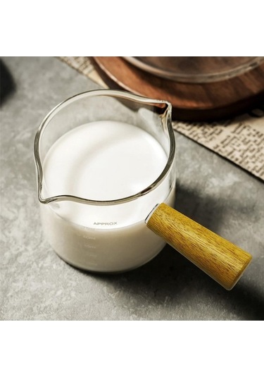 Pazly 2'lik Ahşap Saplı Çift Ağızlı Espresso Ölçüm Bardağı - 75ml Şeffaf, Isı Yalıtımı Şeffaf