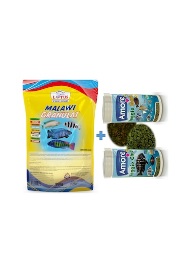 Malawi Granulat Ciklet Protein 860 g Balık Yemi + 30 Gr + 30 Gr