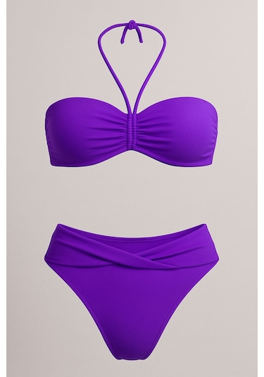 Deep Beach Straplez - Twist Bikini Takım Siyah