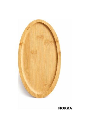 Bambu Oval Sunum Tabağı, Servis Tepsisi, Ahşap Tepsi 14x25 Cm Renksiz