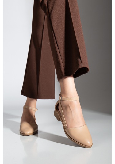 Rayna Kısa Topuk Cilt Ayakkabı Ten