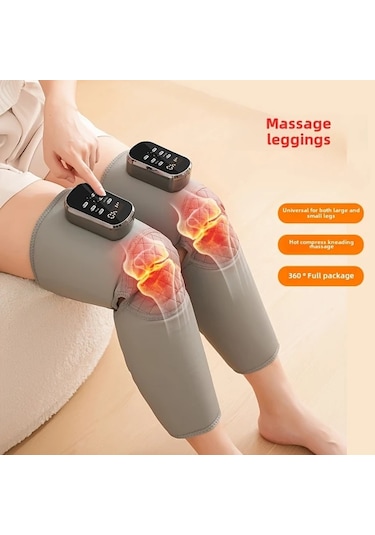 Fochsia Gray Kablosuz Usb Şarjlı Bacak Masaj Aleti 3 Isıtma Modlu Hava Basınçlı Kneading Büyük Küçük Bacaklar İçin Altın