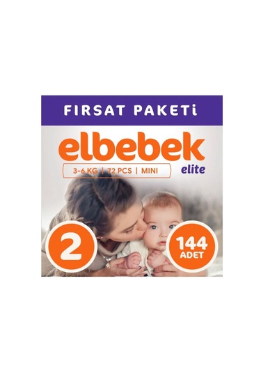 Elbebek Elite Bebek Bezi 2 Numara Mini Fırsat Paketi 144 Adet 2'li