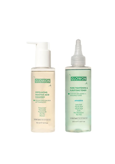 Glowon Aha-Bha Tonik 200 ML + Salicylic Acid İçerikli Yüz Temizleme Jeli 150 ML