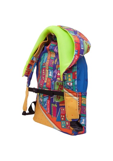 İkigai City Serisi Okula Dönüş Okula Dönüş Tokyo Kapüşonlu Büyük Sırt Çantası - Renkli Çok Renkli