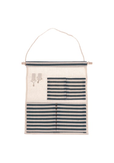 Suntek Pamuk Keten Kapı Duvar Asılı Saklama Çantası Ev Düzenleyici 4 Cepli Mavi Çok Renkli