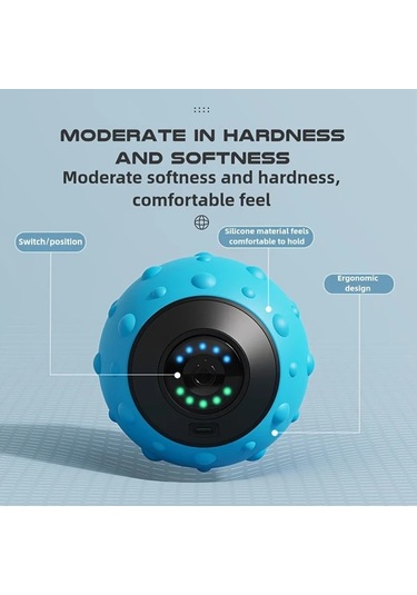 Dashanshop Siyah 5 Hız Ayarlı Titreşimli Masaj Topu Usb Şarjlı Yoga Fitness Masaj Aleti Siyah