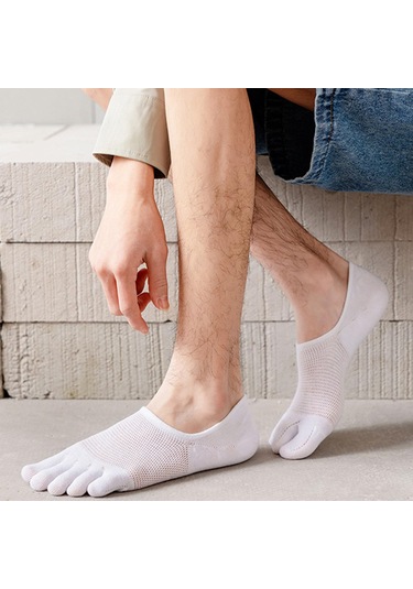 Homyl Koşu Sporları Için Beş Parmak Çorap Hafif Kaymaz İnce Beyaz