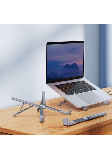 Sones Ls-001 Taşınabilir Katlanır Dizüstü Bilgisayar Isı Dağılımı Artırıcı Tutucu Gümüş