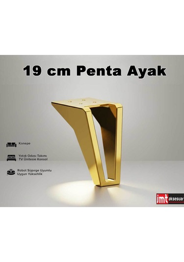 Penta 15 Cm Altın Koltuk Baza Dolap Tv Ünitesi Yatak Odası Konsol Çocuk Ve Genç Odası Ayağı Altın