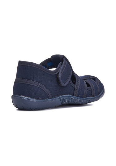 Nstil Günlük Unisex Çocuk Sandalet Esnek Kaymaz Taban Keten Cırtlı Yazlık Ev Okul Kreş Ayakkabı 143 Lacivert