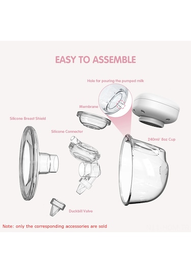 Youha Elektrikli Süt Pompası Yedek Aksesuarı, 2 Adet 8oz Yumuşak Gıda Sınıfı Silikon Kupa İçerir, The Ins Takılabilir Süt Pompası İçin.
