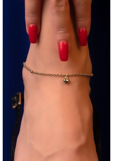 14 Ayar Altın Kalp Çiçeği Halhal Hal0014 Beyaz