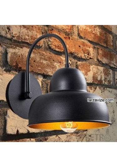 Tarz Avize Dkre37 Dekoratif Siyah Retro Modern Duvar Aplik Siyah