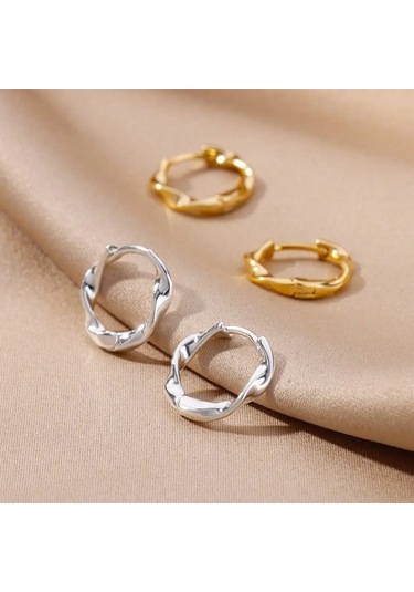 Flybuy Zarif Yuvarlak Vintage Paslanmaz Lüks Küpe Küpe Kızlar Kadın İçin Halka E3120g-4 Cm-gümüş Çelik 1.50 Mc Gümüş