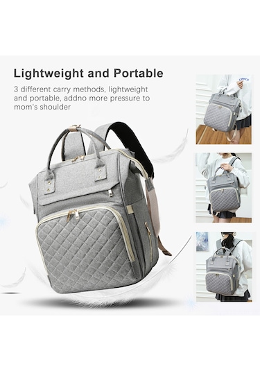 Jeehugo Erkek- Kadın Kullanıma Uygun Sıcaklık Saklama Özelliği Çocuk Bakıcısı Sirt Çantası, Usb Şarj Portlu, Su Geçirmez Nilon, Bebek Arabasına Takılabilir, Siyah Siyah