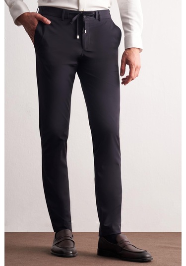 Lacivert Yan Cep Düz Paça Slim Fit Chino Casual Pantolon 1003255158 Lacivert