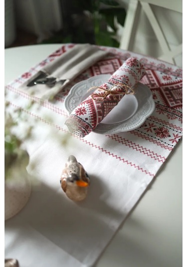 Leohome Rus Koleksiyonu Desenli Havlu Yol Halısı 449723355 Beyaz