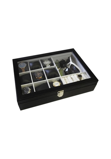 Chavin 9 Lu Ahşap Deri Cam Saat Gözlük Ve Mücevher Kutusu St9-26