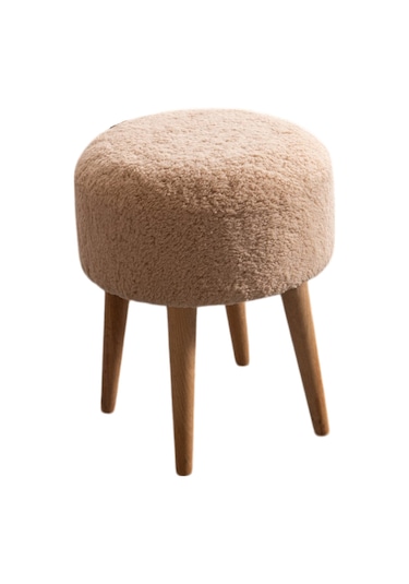 Panda Yuvarlak 4 Ayaklı Çok Amaçlı Puf Bej Bej