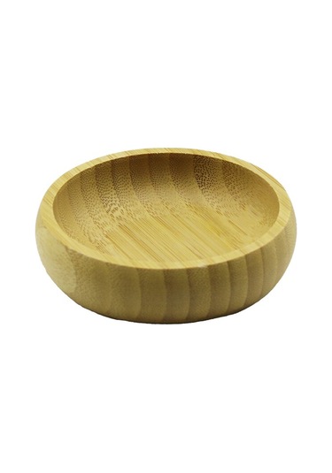 Tekli - Mini 8.5cm Ahşap Bambu Çerezlik - Lokumluk Kase 4741