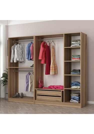 Minar Kale 5 Kapaklı 2 Ç Dolap Dore 210cm Ceviz