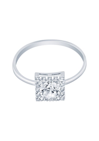 Diamond Line - Gülaylar - Beyaz Altın 14 Ayar Koleksiyon Yüzük