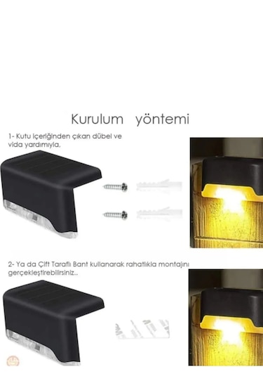Qasul 4 Adet L Solar Led Güneş Enerjili Su Geçirmez Köşebent Led