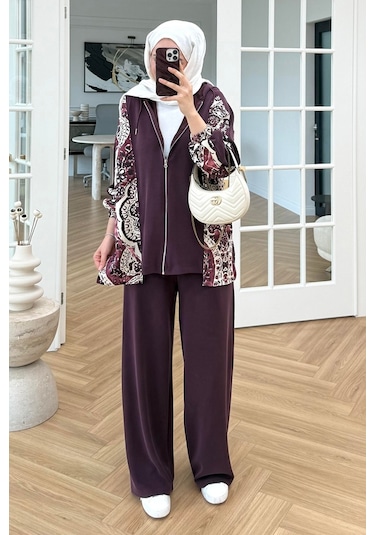 Desenli Oysho İkili Takım 1653 - Bordo Bordo