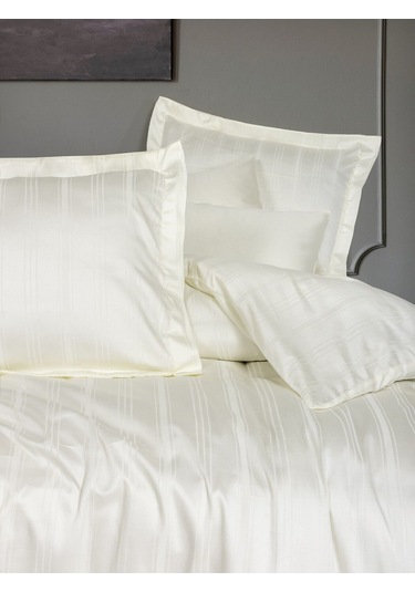 Cotton Box 1901-cb Smart Bambu Ck Saten Nevresım Takımı Strıpe Ekru Ekru