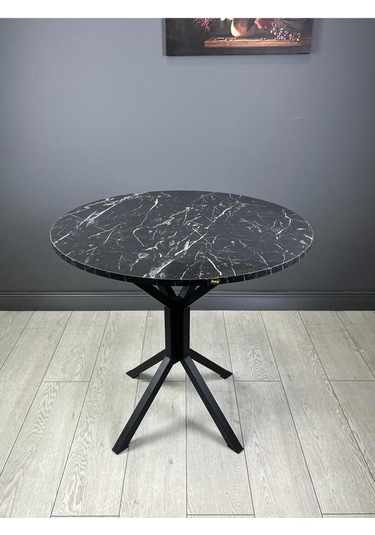 Saray Siyahmermer Yuvarlak Mutfak Masası Yemek Masa Balkon Masa Metal Siyah Ayak 80 Cm Saray Siyahmermer Yuvarlak Mutfak Masası Yemek Masa Balkon Masa Metal Siyah Ayak 80 Cm