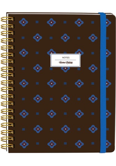 Victoria's Journals Spiralli Sert Kapak 17x24 96 Yaprak Çizgili Defter 123-0071 Kahverengi