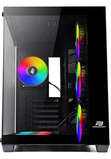 Powerboost PB-SS02B Sea Wiew 7 RGB Fanlı Mid-Tower Oyuncu Bilgisayar Kasası