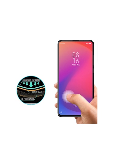 Redmi Mi 9T -K20 Pro Full Glue Tempered Cam Ekran Koruyucu Full Siyah