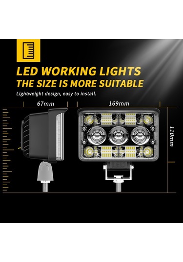 Off Road Spotled 5 İnç 156 Watt Çift Renk Çalışma Ve Sis Lambası