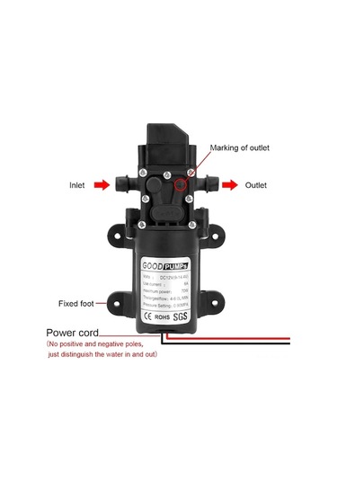 Artfulabode Yüksek Ve Tekne Su Spiral Pompası Karavan İçin Yüksek Çıkışlı Basınçlı 70w 12v - Vf