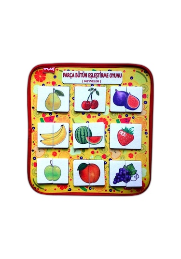 Meyveler Parça - Bütün Eşleşmeler Keçe Cırtlı Aktivite Sayfası - Çocuk Etkinlik , Eğitici