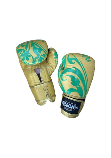 Leon Flower Deri Kick Boks Ve Muay Thai Eldiveni Altın Sarısı Altın