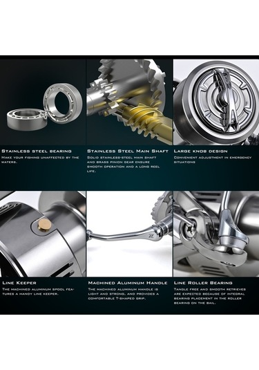 Maoyaya Leofıshıng Se2000 Paslanmaz Çelik Şaftlı Düzgün Dönen Balık Olta Makinası, Alüminyum Makara İle Yüksek Performans Balık Avı
