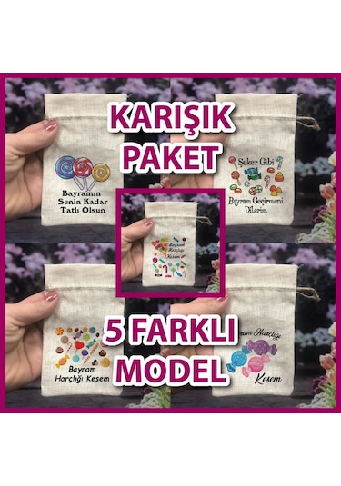 Bayram Harçlık Kesesi - Karışık Set 5 Adet Ramazan Bayramı 1-12 Yaş